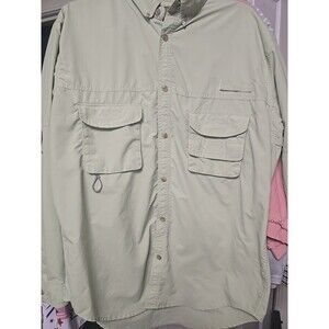 Outdoorsman Clearwater Outfitters Mens M Olive Khaki Green Long Sleeve Top